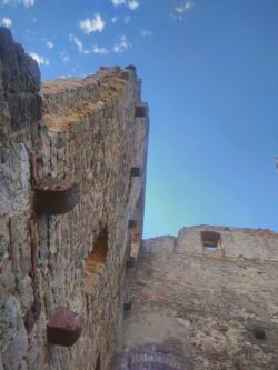 Die von einem Halsgraben umwehrte Burgruine zählt zu den größten Deutschlands. Blick auf eine Baustruktur der Hauptburg.