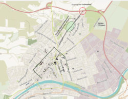 Nordwestlich des Siedlungsgebietes Sumelocennas und an der alten Hauptverbindungsstraße der Römer von Ariae Flaviae über Sumelocenna nach Köngen befand sich die Siedlung Sülchen. Erstellt auf Grundlage von: Leaflet, Created with qgis2leaf by Geolicious & contributors.